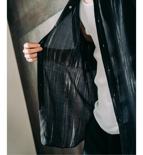 EDIFICE「《追加》パターンクリスプショートスリーブバンドカラーシャツ」|シャツ・ブラウス|