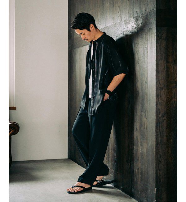 EDIFICE「《追加》パターンクリスプショートスリーブバンドカラーシャツ」|シャツ・ブラウス|