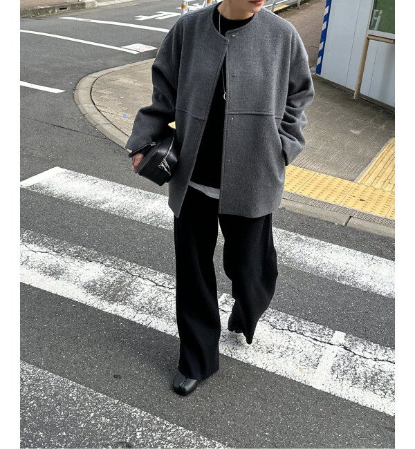 JOURNAL STANDARD「《追加3》スーパー140ビーバーノーカラーショートコート」|ノーカラーコート|