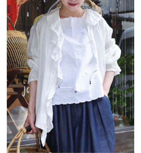 journal standard luxe「《追加》フレンチリネン フリルパフブラウス」|シャツ・ブラウス|