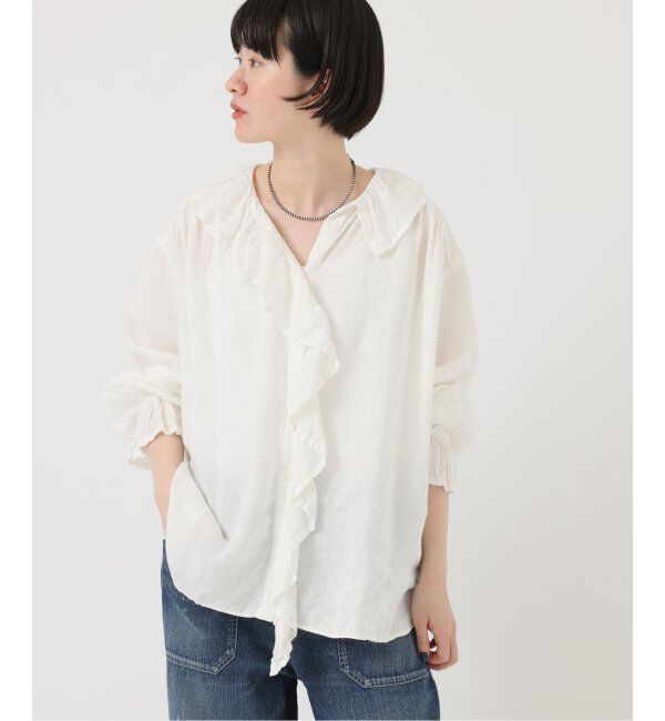 journal standard luxe「《追加》フレンチリネン フリルパフブラウス」|シャツ・ブラウス|
