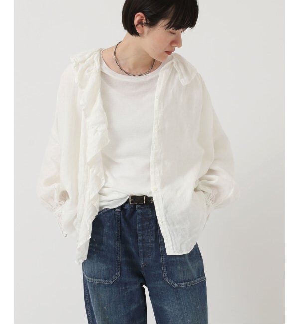 journal standard luxe「《追加》フレンチリネン フリルパフブラウス」|シャツ・ブラウス|