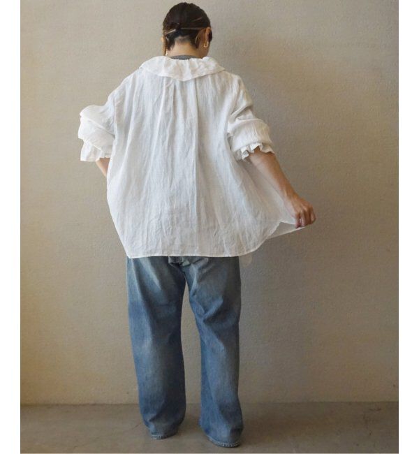 journal standard luxe「《追加》フレンチリネン フリルパフブラウス」|シャツ・ブラウス|