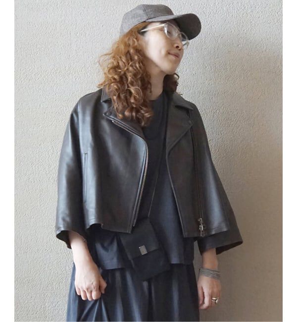 journal standard luxe「レザー ショートライダースジャケット」|ライダースジャケット|ブラウン