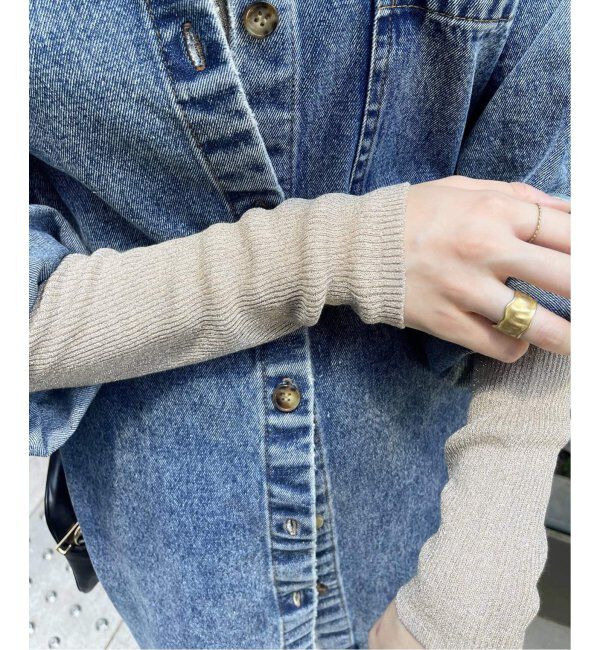 Spick and Span「《追加2》ラメリブクルーネックプルオーバー」|ニット・セーター|