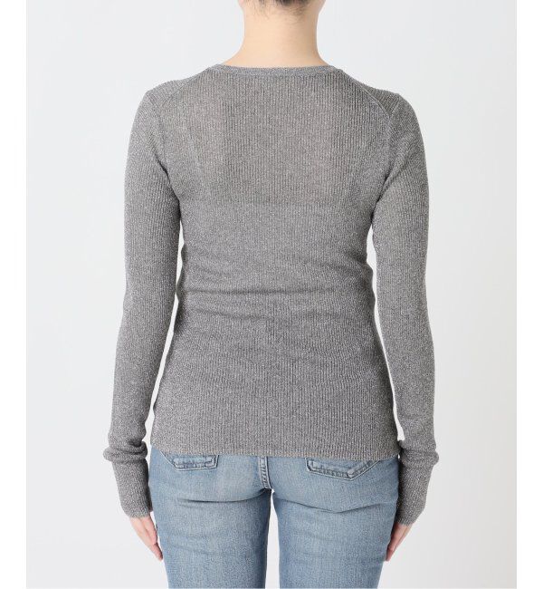 Spick and Span「《追加2》ラメリブクルーネックプルオーバー」|ニット・セーター|