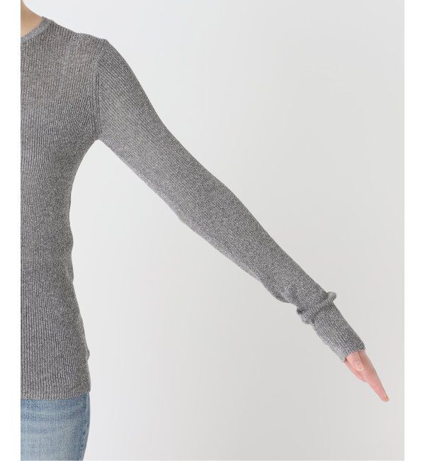 Spick and Span「《追加2》ラメリブクルーネックプルオーバー」|ニット・セーター|