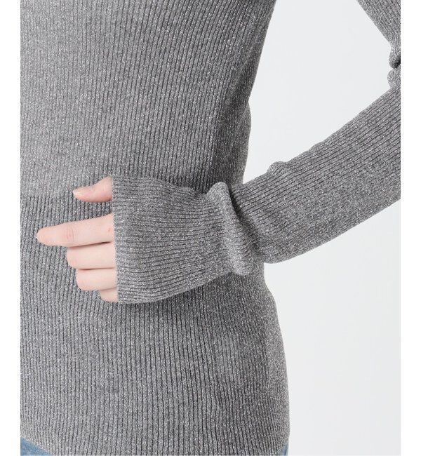 Spick and Span「《追加2》ラメリブクルーネックプルオーバー」|ニット・セーター|