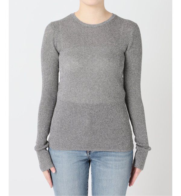 Spick and Span「《追加2》ラメリブクルーネックプルオーバー」|ニット・セーター|