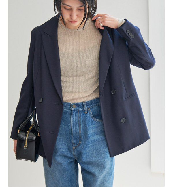 Spick and Span「《追加2》ラメリブクルーネックプルオーバー」|ニット・セーター|