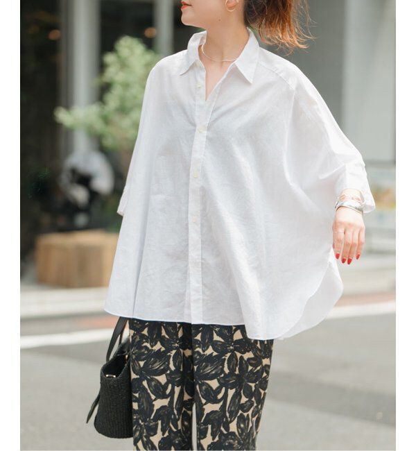 Spick and Span「コットンリネンドルマンスリーブシャツ」|シャツ・ブラウス|ホワイト