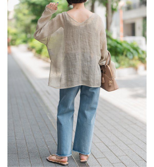 Spick and Span「《手洗い可 / 追加2》メッシュリネンルーズプルオーバー」|シャツ・ブラウス|