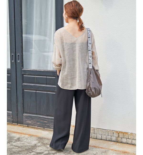 Spick and Span「《手洗い可 / 追加2》メッシュリネンルーズプルオーバー」|シャツ・ブラウス|