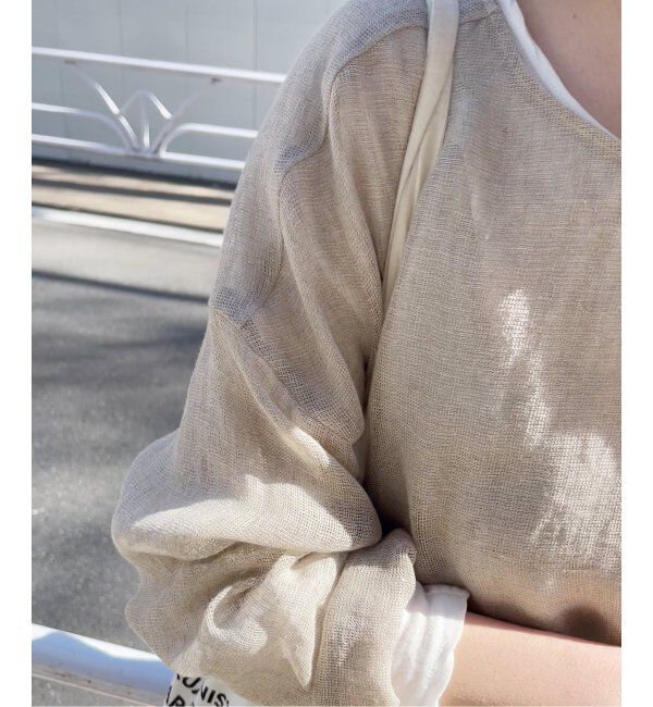 Spick and Span「《手洗い可 / 追加2》メッシュリネンルーズプルオーバー」|シャツ・ブラウス|