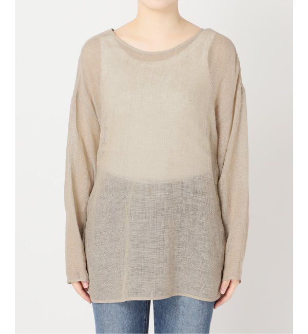 Spick and Span「《手洗い可 / 追加2》メッシュリネンルーズプルオーバー」|シャツ・ブラウス|