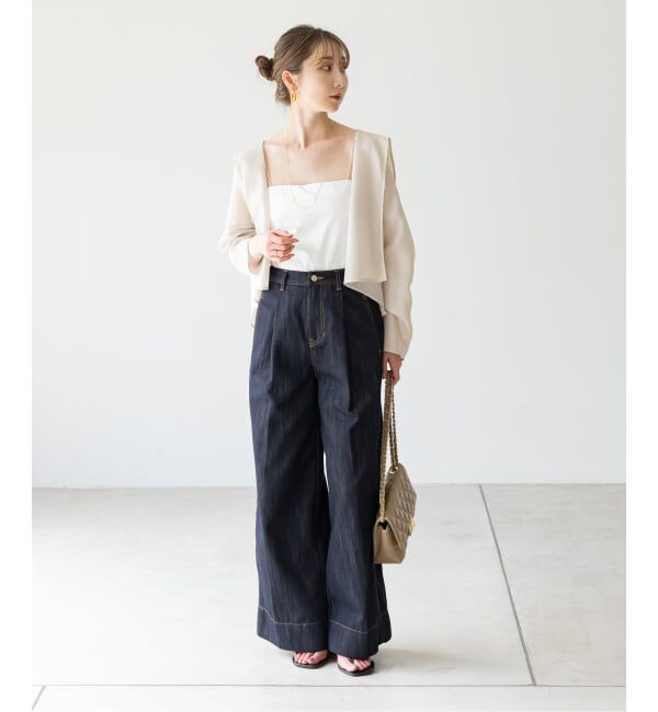 NOBLE「《追加》ブリーズメッシュショートフードブラウス」|シャツ・ブラウス|