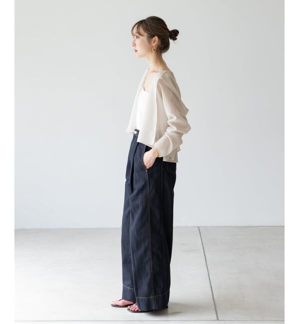 NOBLE「《追加》ブリーズメッシュショートフードブラウス」|シャツ・ブラウス|