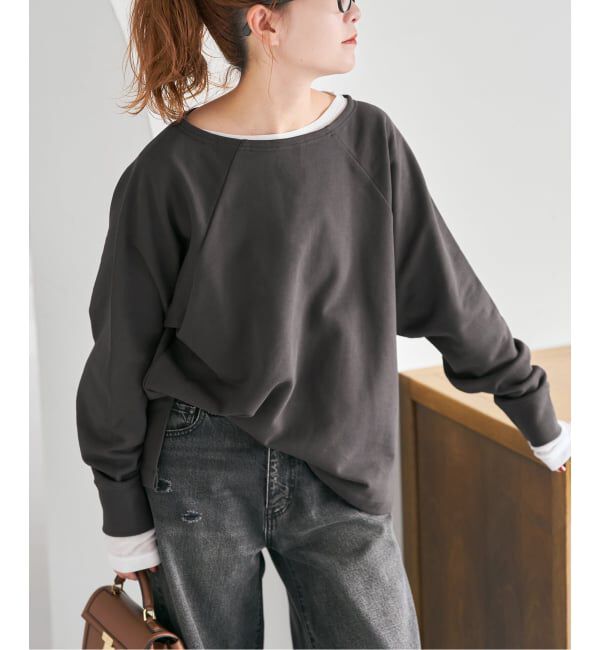 Spick and Span「《一部店舗+WEB限定》ボートネックワイドプルオーバー」|Tシャツ・カットソー|グレー