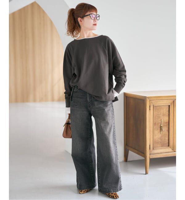 Spick and Span「《一部店舗+WEB限定》ボートネックワイドプルオーバー」|Tシャツ・カットソー|