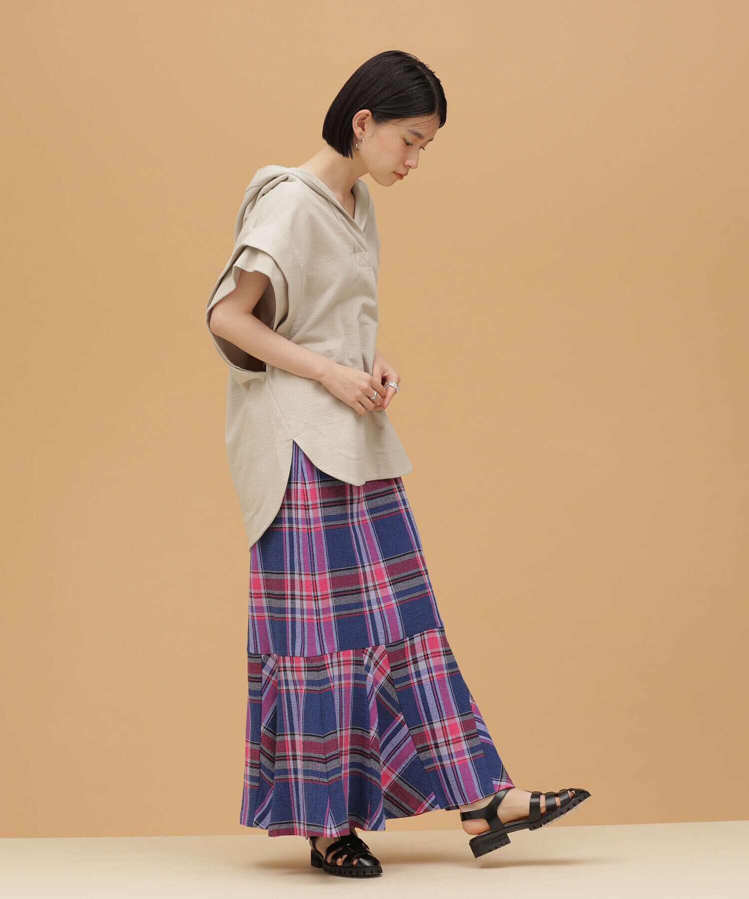 nano･universe「LB.03/バスケットチェックマーメイドスカート」|スカート|