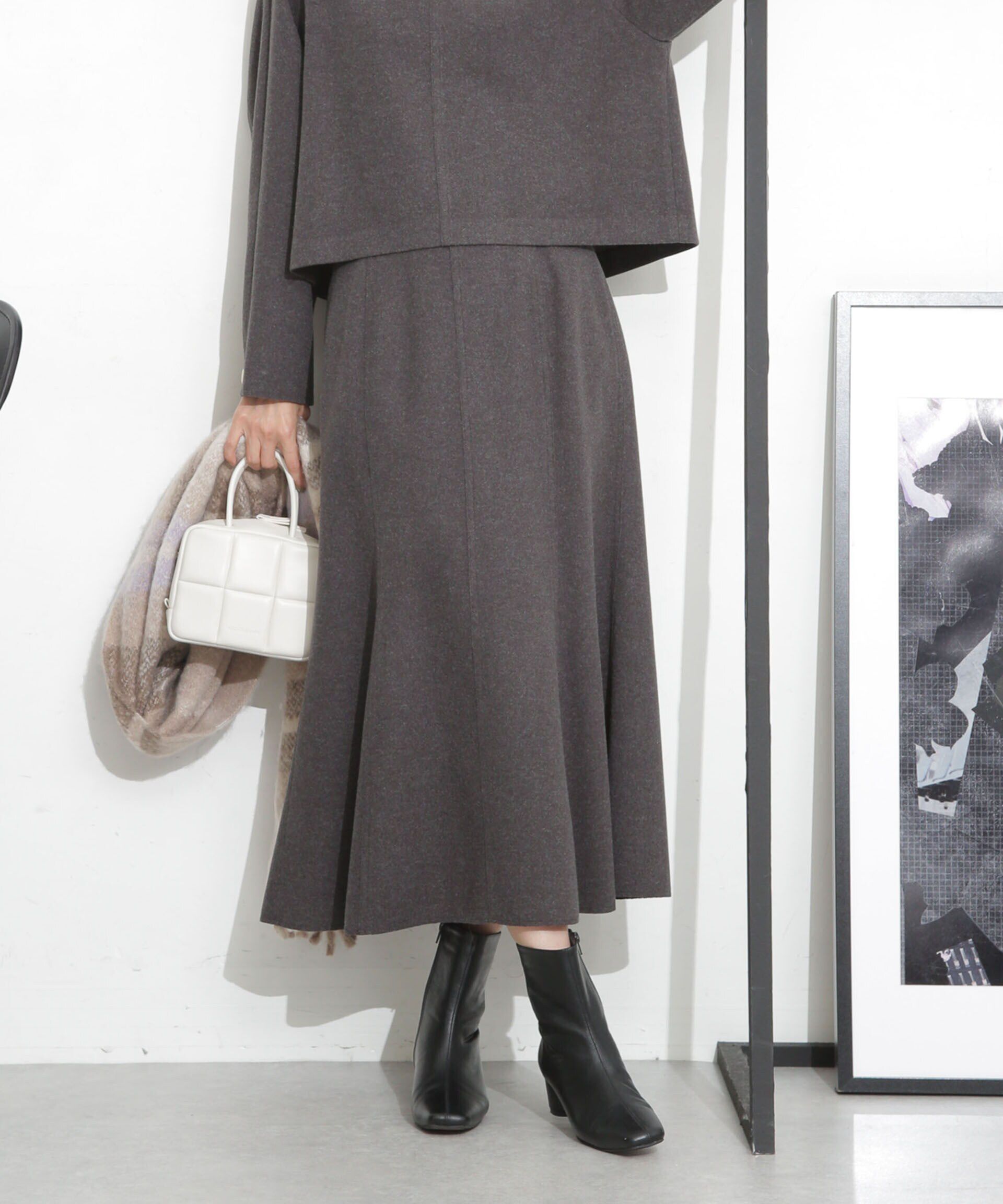 nano･universe「ニードルジャージーマーメイドフレアスカート(セットアップ可)」|スカート|