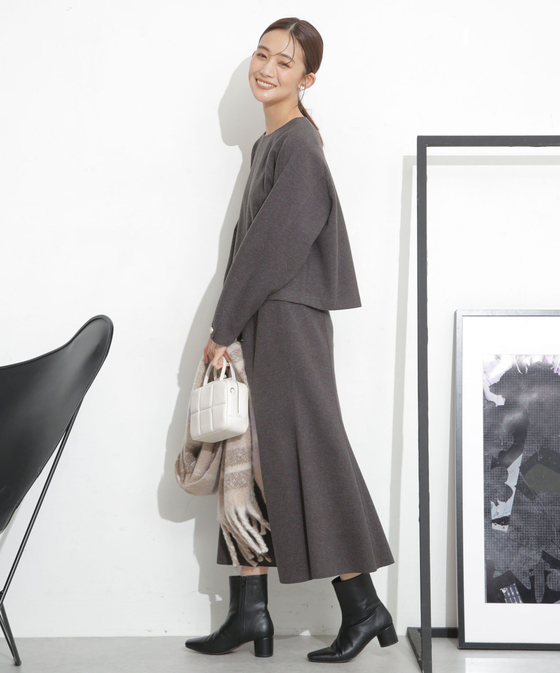 nano･universe「ニードルジャージーマーメイドフレアスカート(セットアップ可)」|スカート|