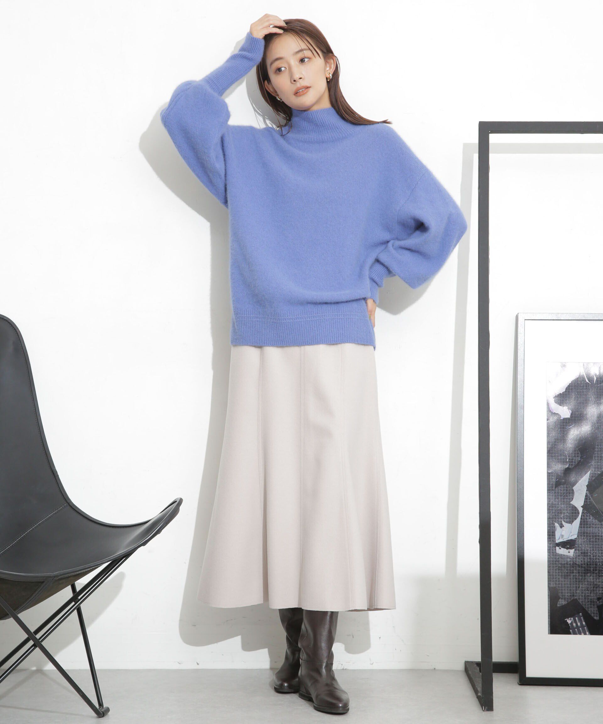 nano･universe「ニードルジャージーマーメイドフレアスカート(セットアップ可)」|スカート|