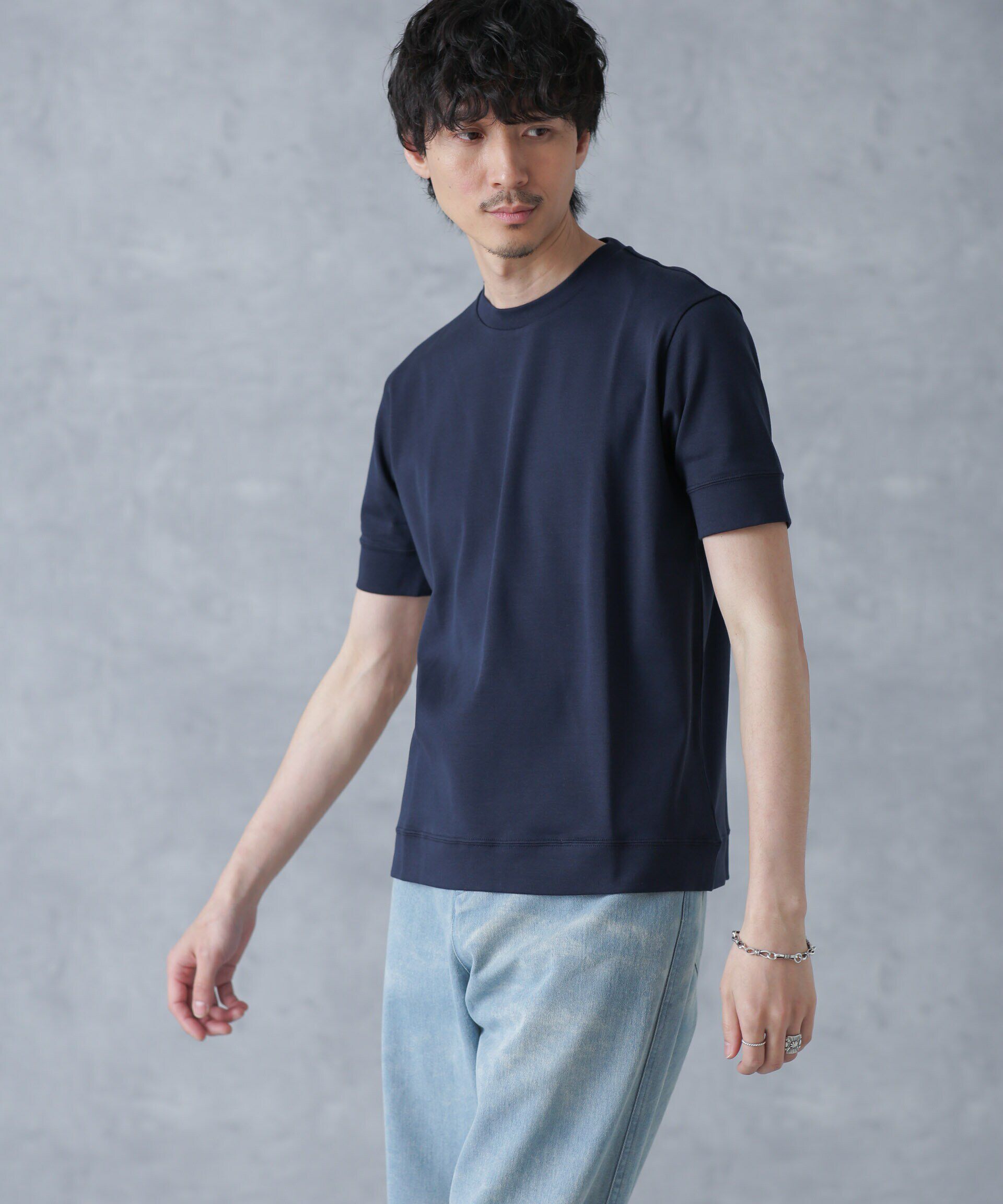 nano･universe「「FORMAL JERSEY」クルーネックカットソー半袖」|Tシャツ・カットソー|