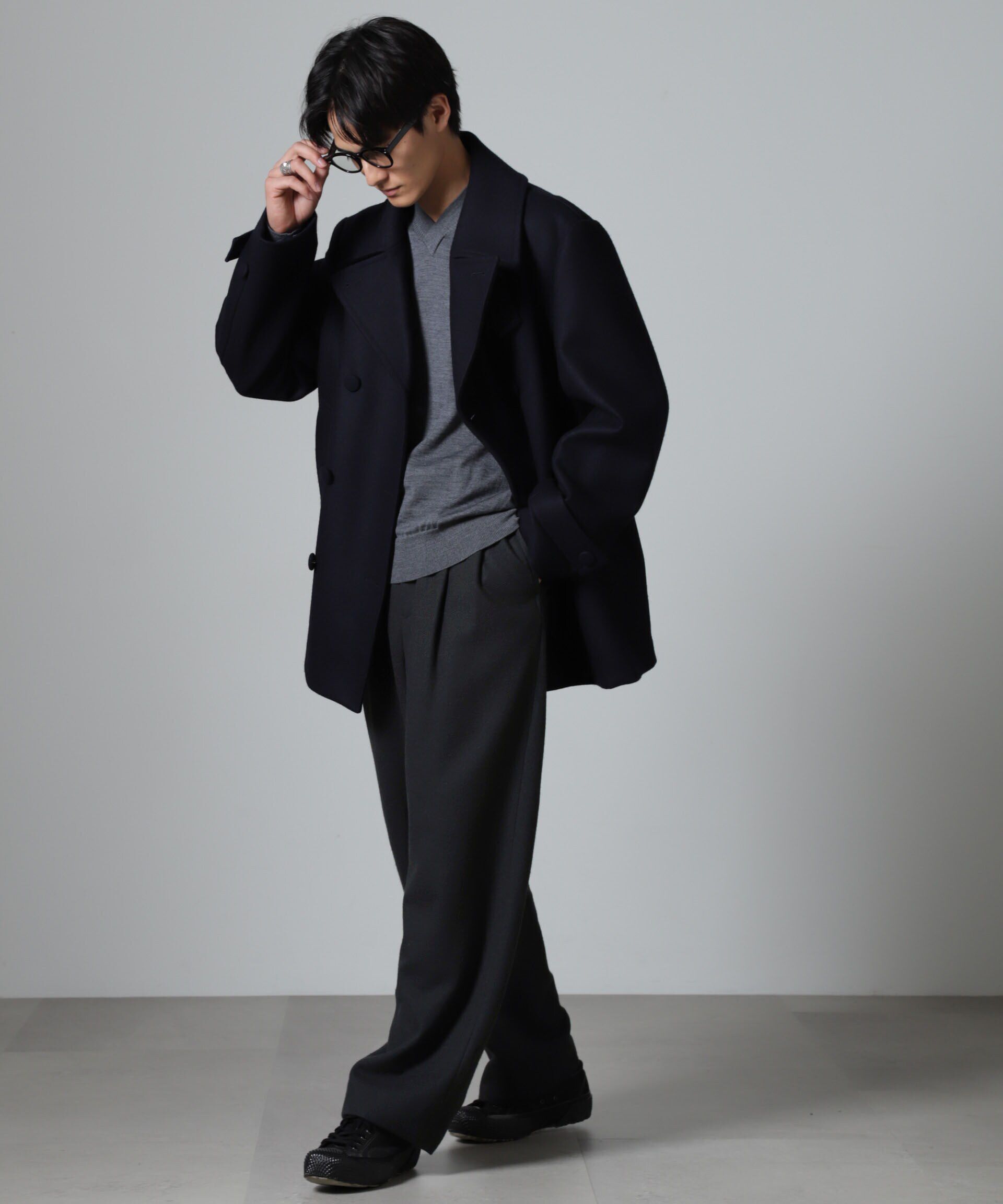 nano･universe「「100%ウール」2タックワイドパンツ」|チノ|