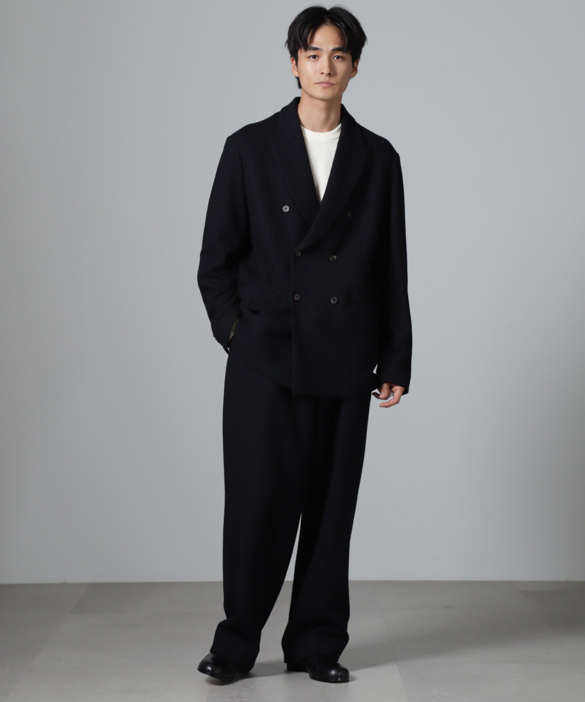 nano･universe「「100%ウール」2タックワイドパンツ」|チノ|