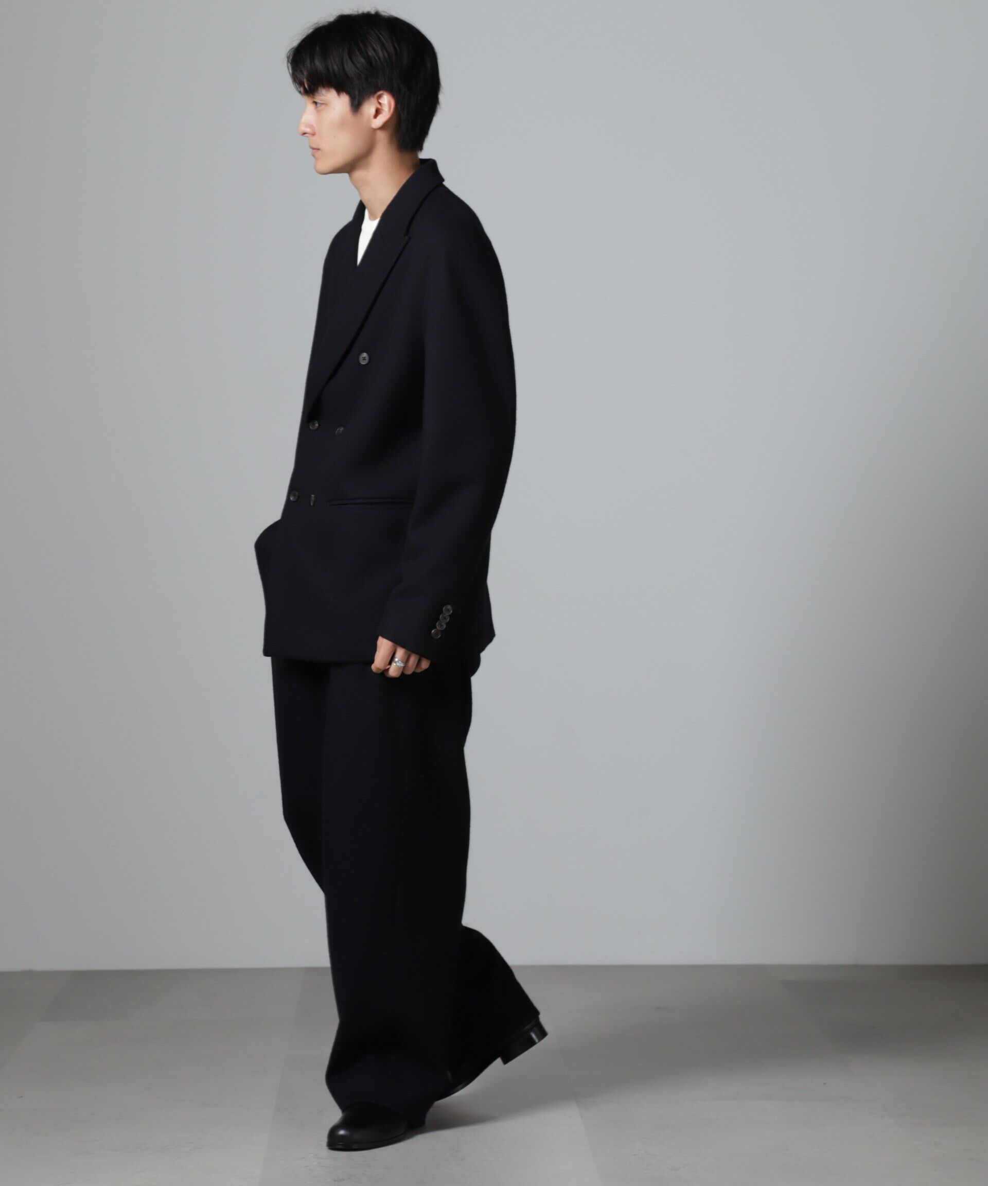 nano･universe「「100%ウール」2タックワイドパンツ」|チノ|