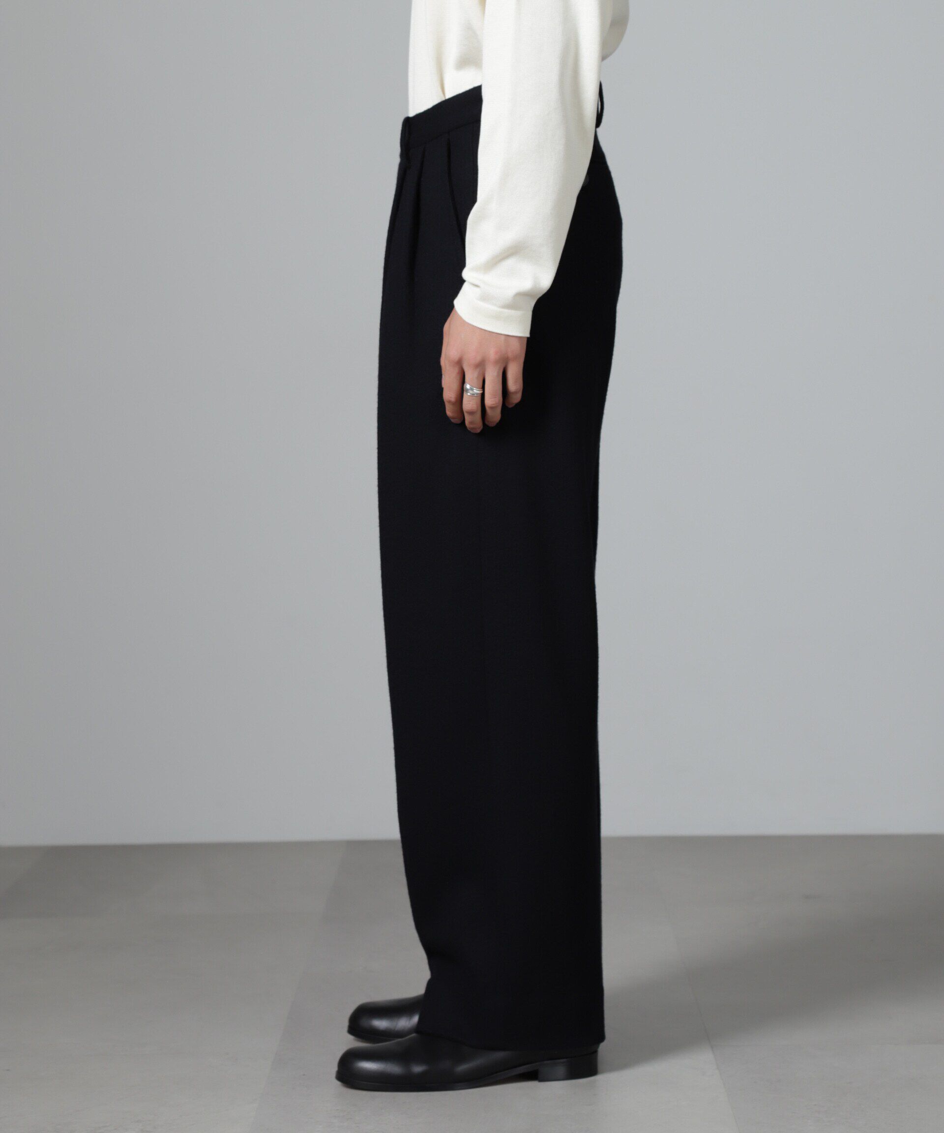 nano･universe「「100%ウール」2タックワイドパンツ」|チノ|