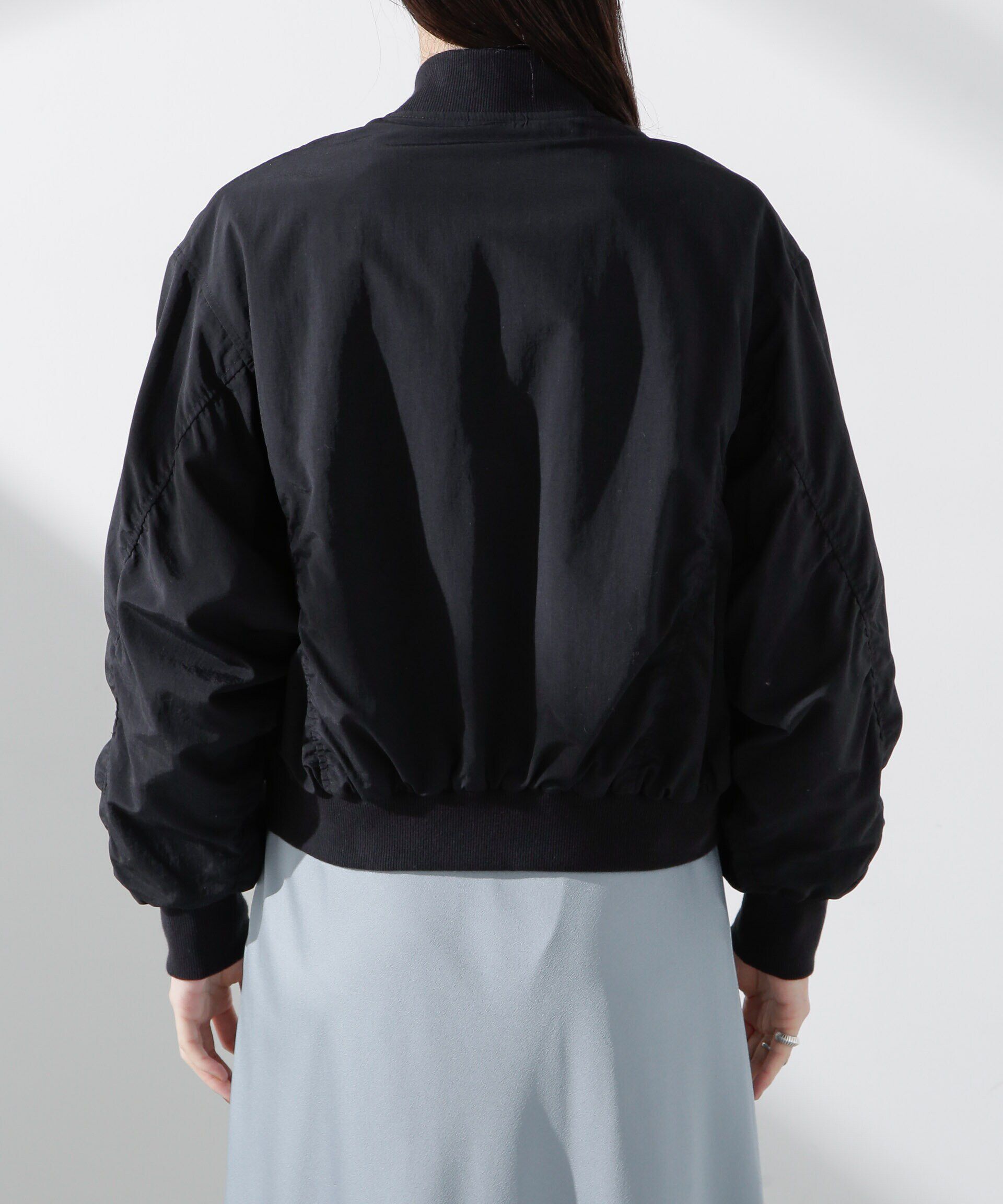 nano･universe「撥水ナイロンリブブルゾン」|ブルゾン・スタジャン|