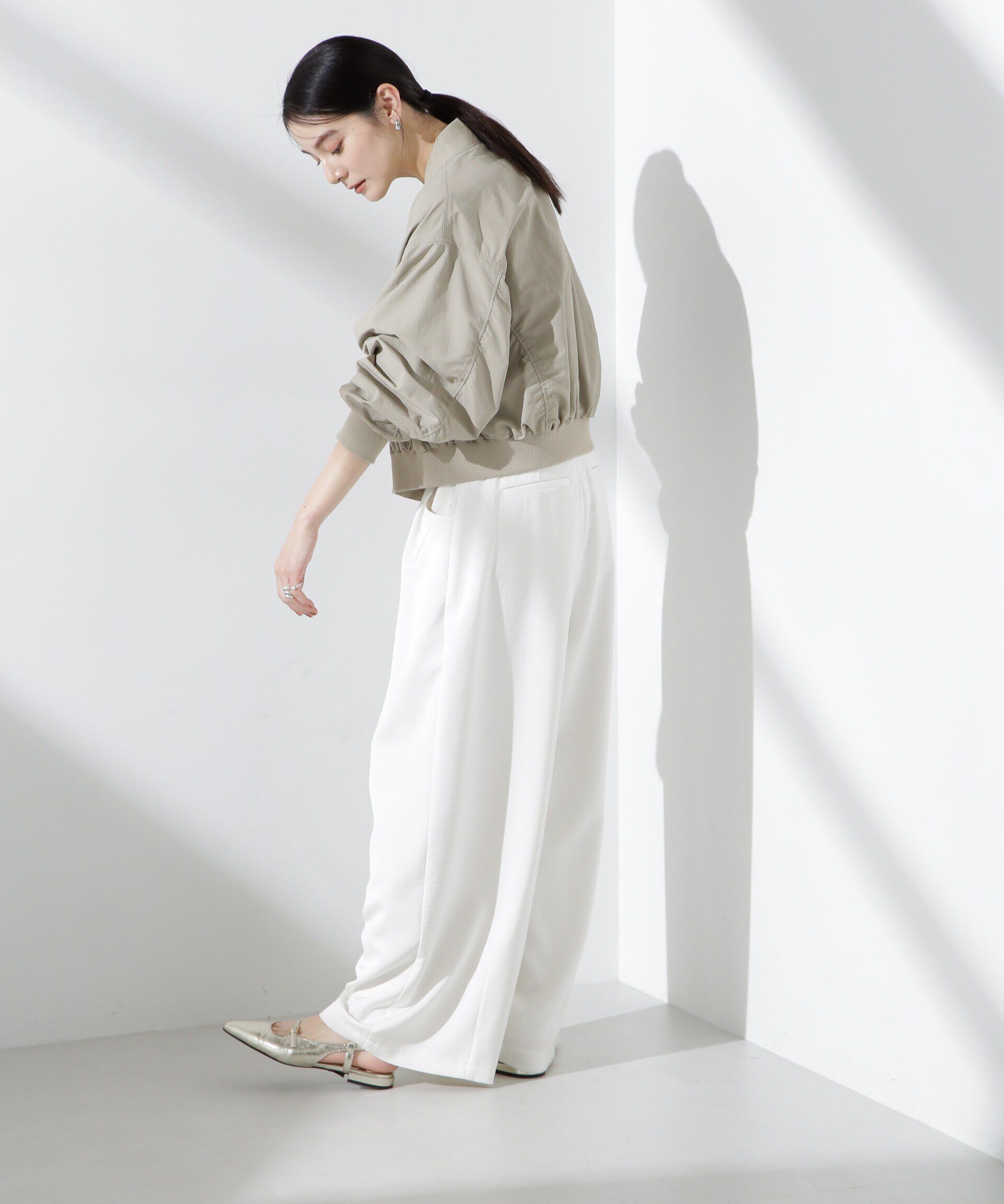 nano･universe「撥水ナイロンリブブルゾン」|ブルゾン・スタジャン|