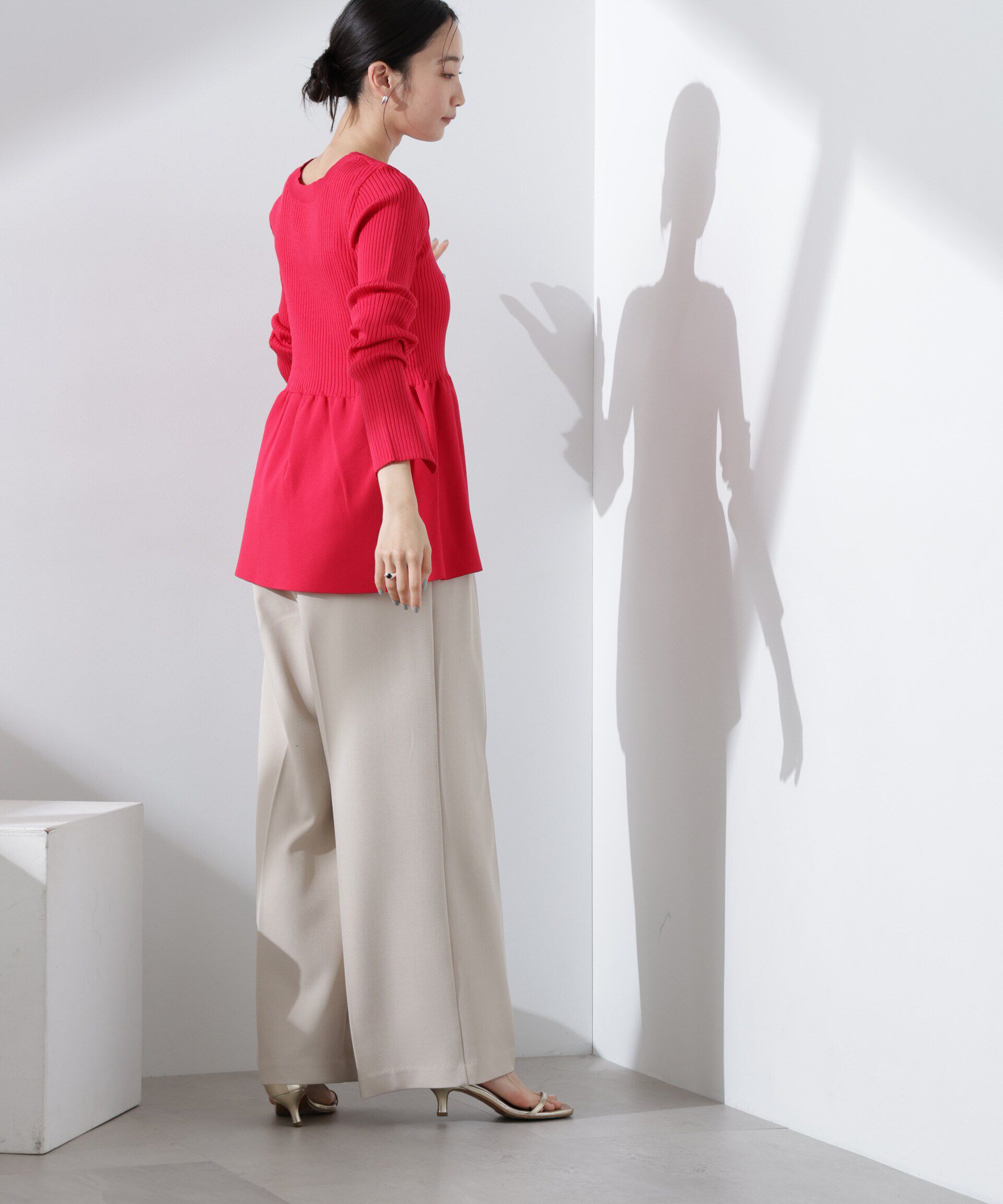 nano･universe「前後2WAYペプラムニットカーディガン」|ニット・セーター|