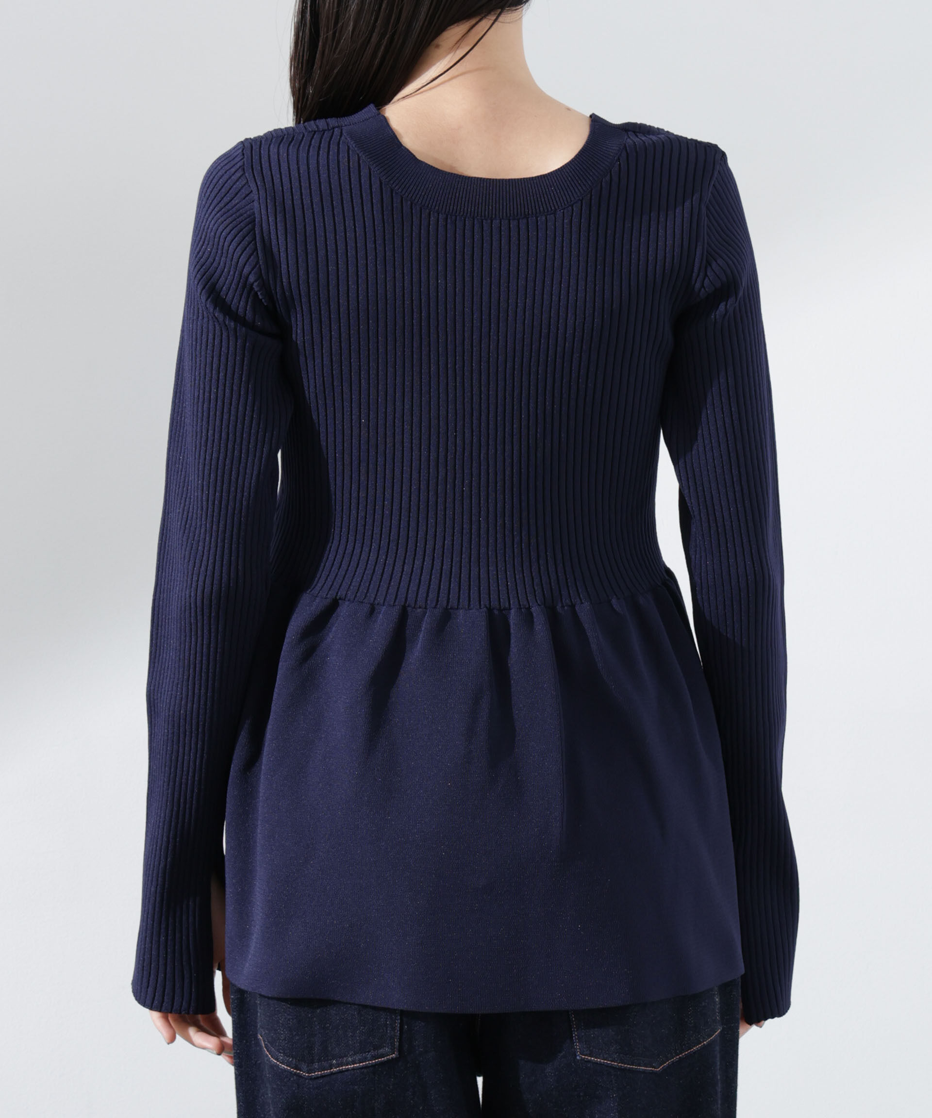 nano･universe「前後2WAYペプラムニットカーディガン」|ニット・セーター|