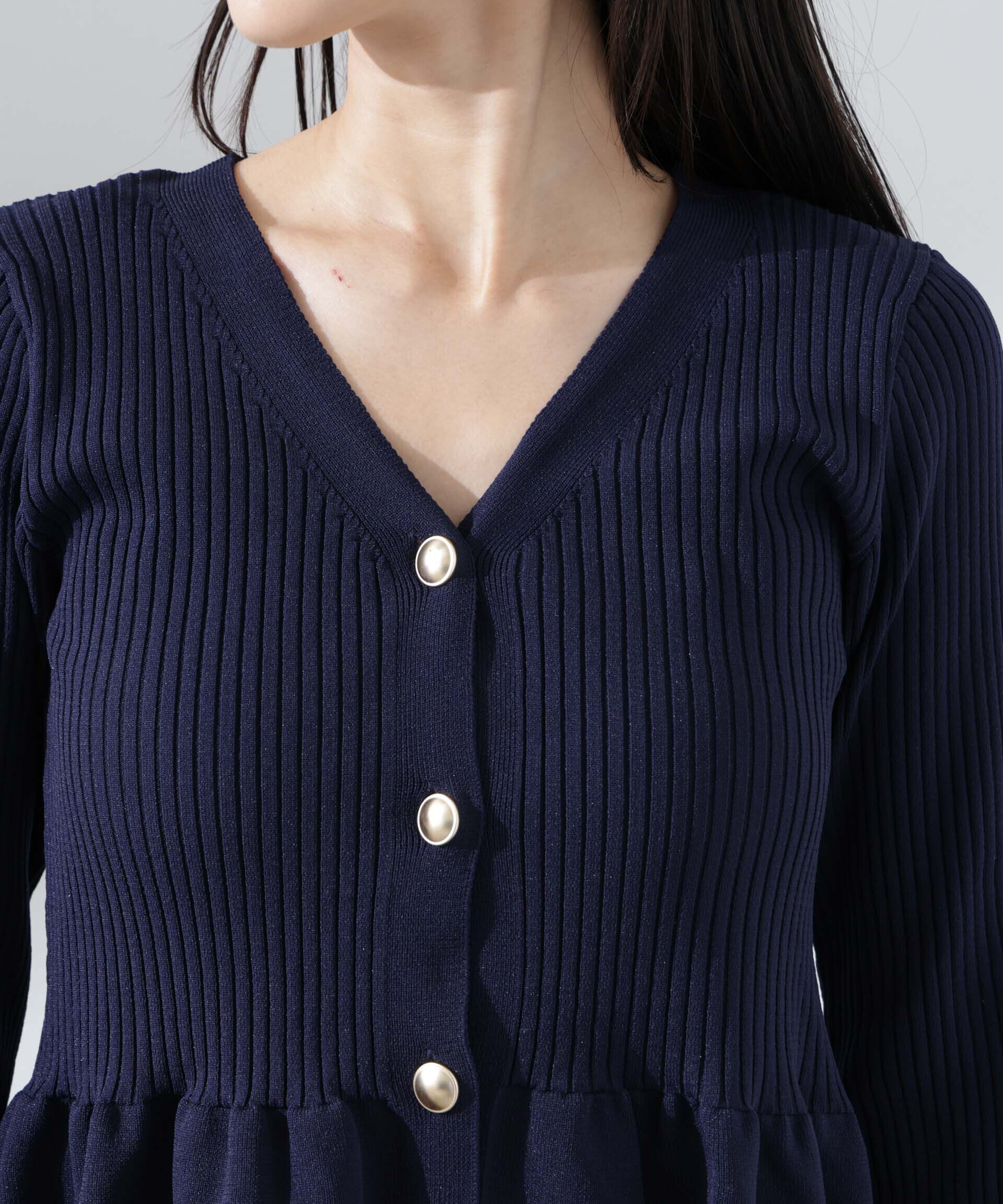 nano･universe「前後2WAYペプラムニットカーディガン」|ニット・セーター|