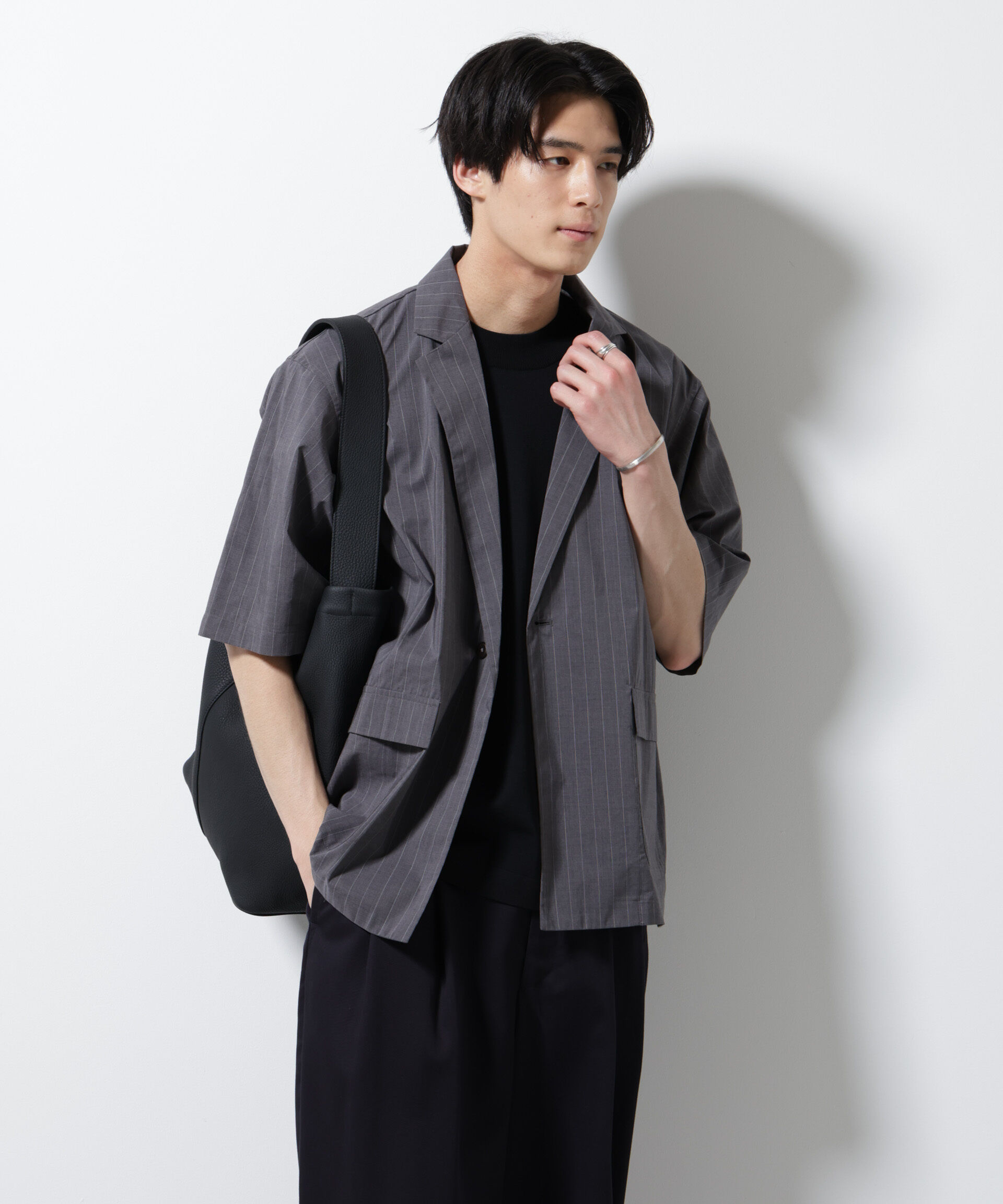 nano･universe「TEXBRID(R)シャツジャケット 半袖」|テーラードジャケット|