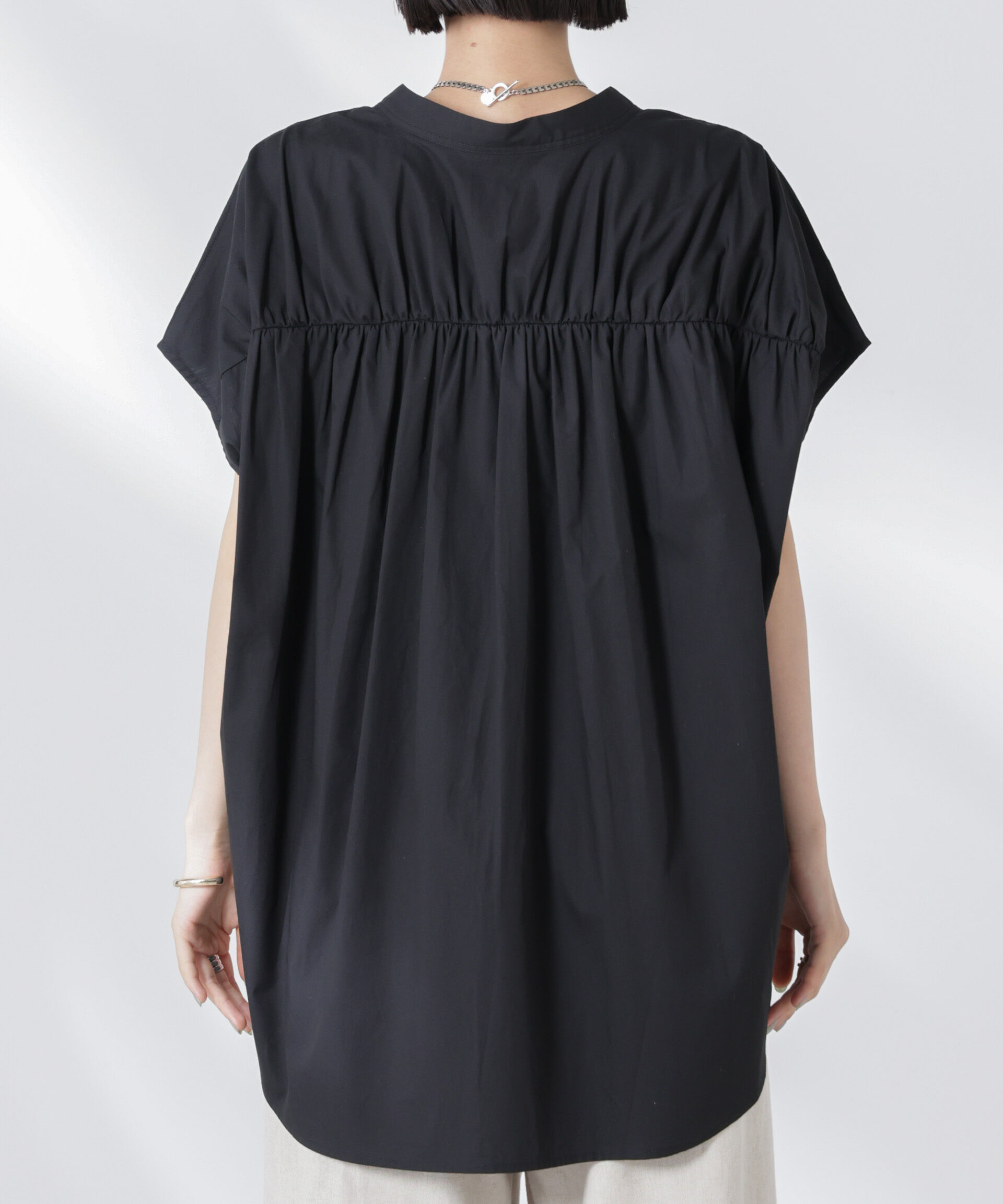 nano･universe「バックギャザーノースリーブブラウス」|シャツ・ブラウス|