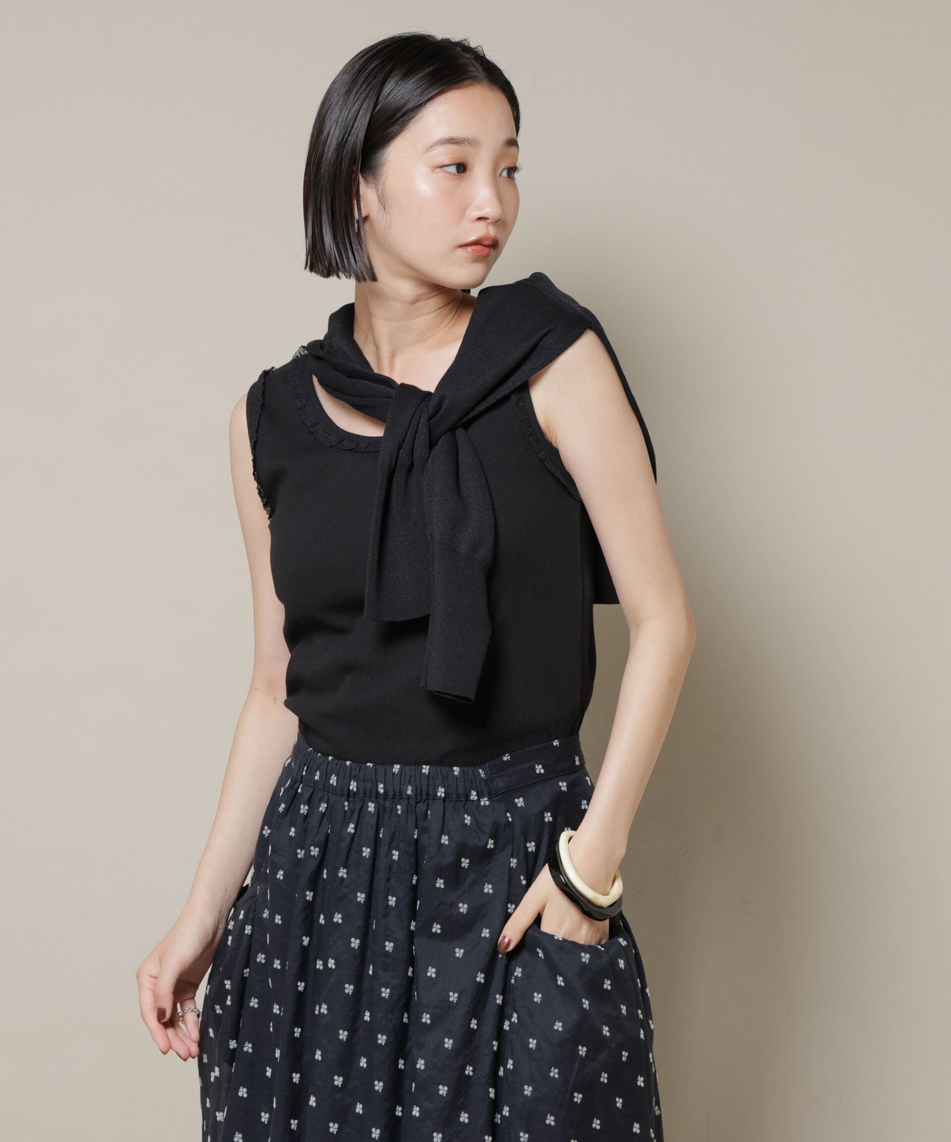 nano･universe「レーストリミングタンクトップ」|Tシャツ・カットソー|