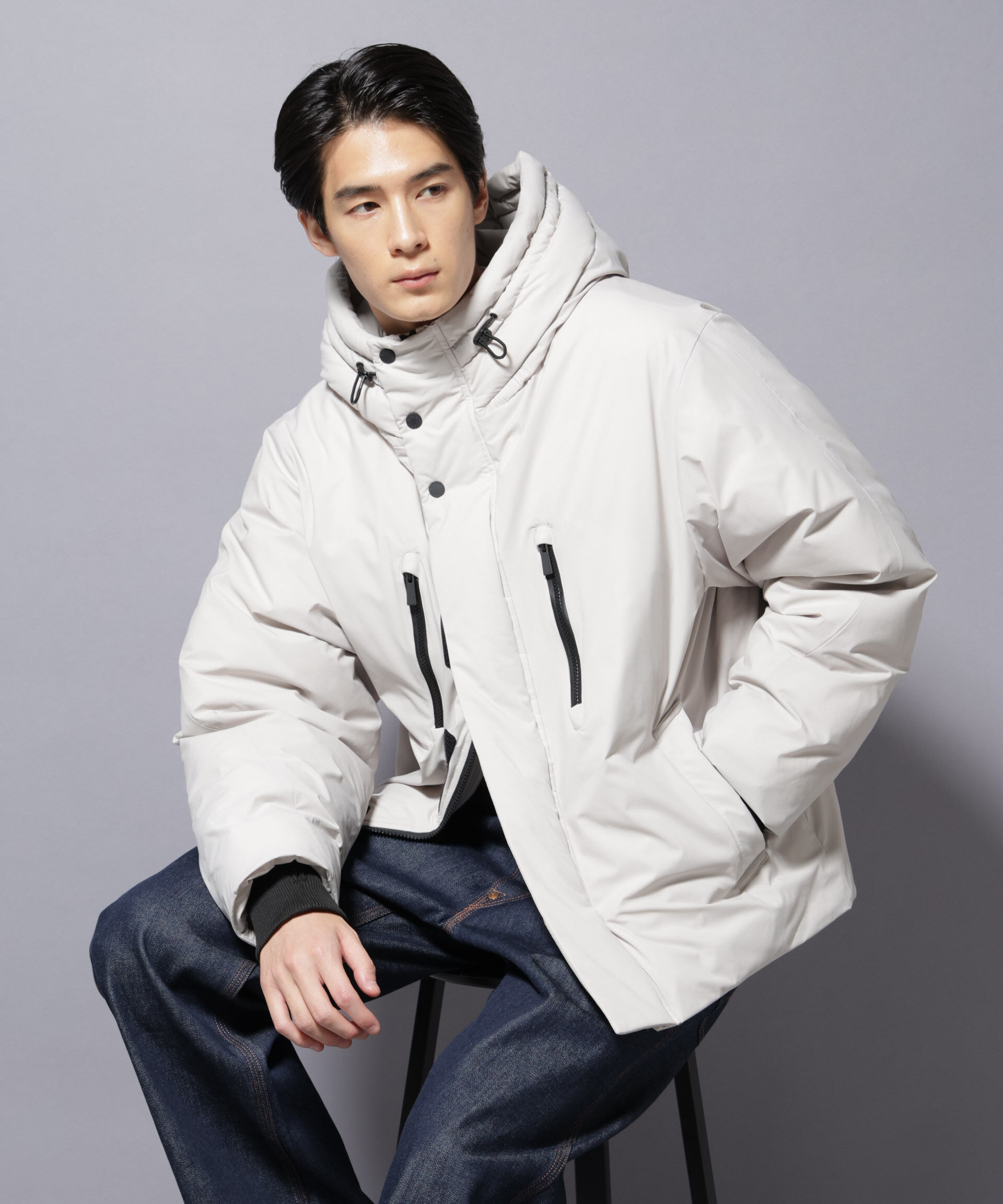 nano･universe「「西川ダウン(R)」SOLOTEXショートダウン」|ダウン|オフホワイト1