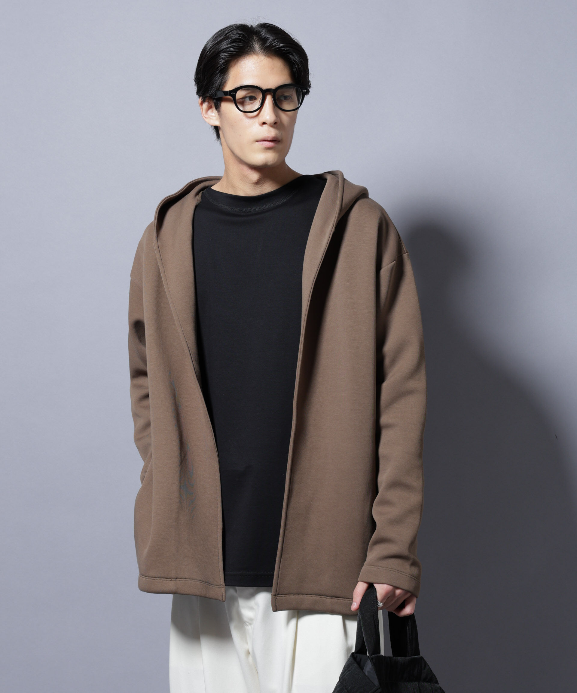 nano･universe「ダンボール 着流しフーディー」|Tシャツ・カットソー|