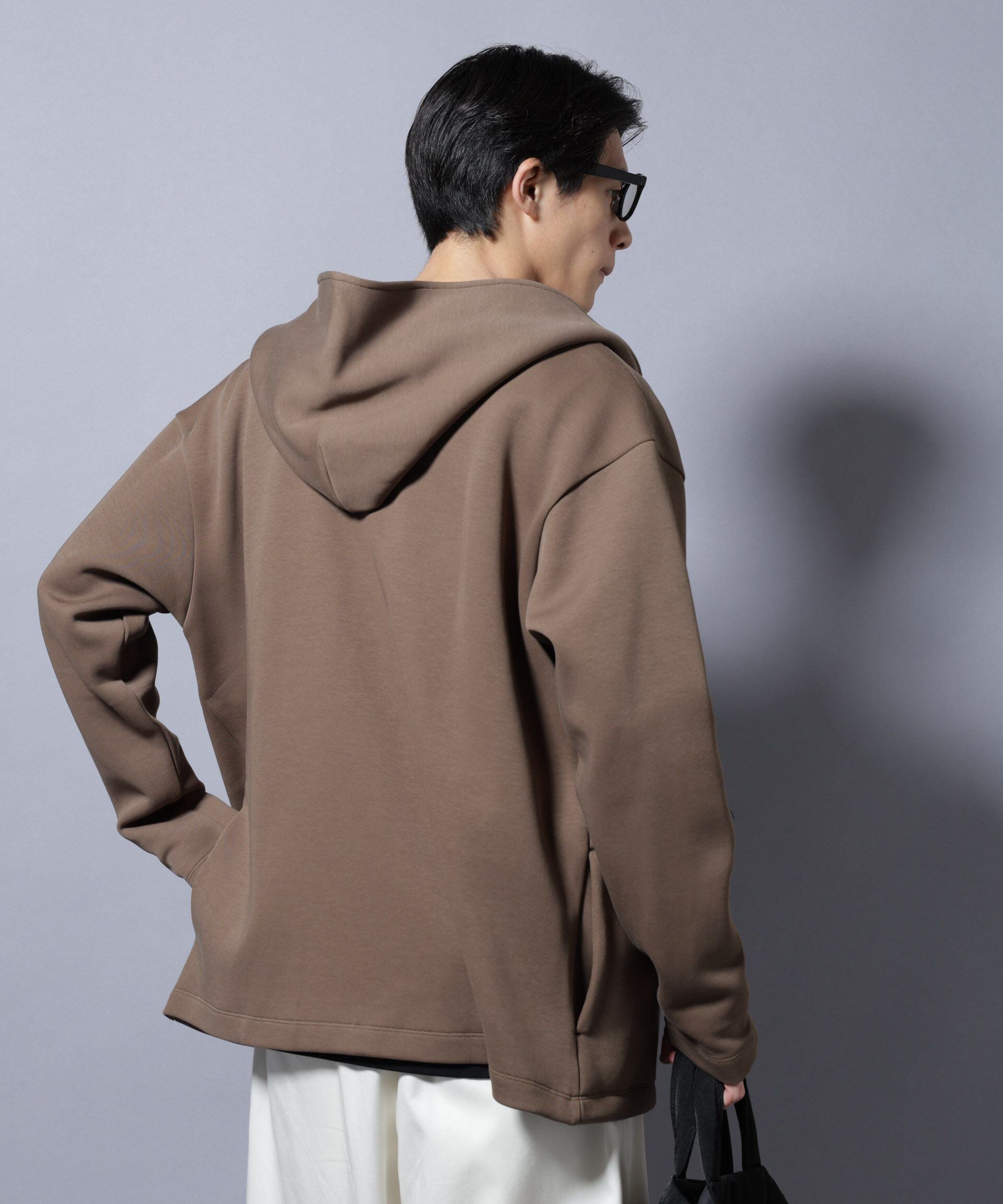 nano･universe「ダンボール 着流しフーディー」|Tシャツ・カットソー|