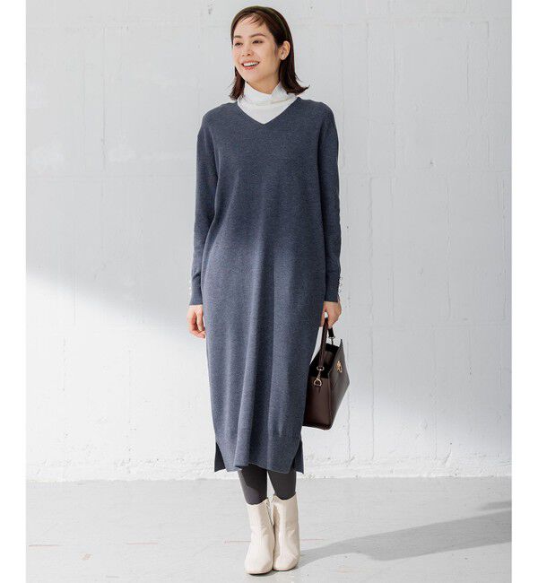 組曲「【洗える】Ｖネックニット ワンピース」|ワンピース|