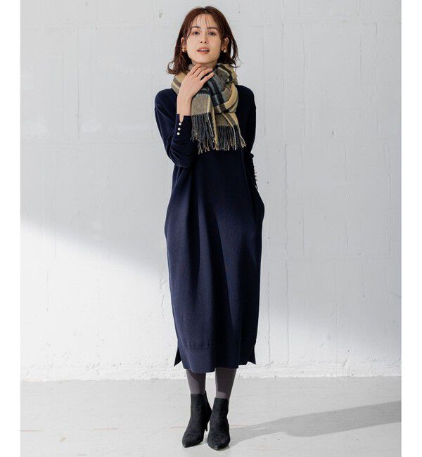 組曲「【洗える】Ｖネックニット ワンピース」|ワンピース|