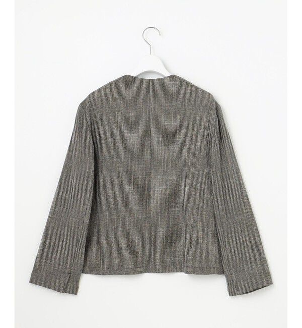 自由区「【洗える】ライトカラミノーカラー ジャケット」|ノーカラージャケット|