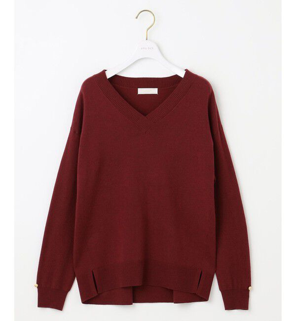 any SiS「【ウールブレンドシリーズ】フロント切替Vネック ニット」|ニット・セーター|