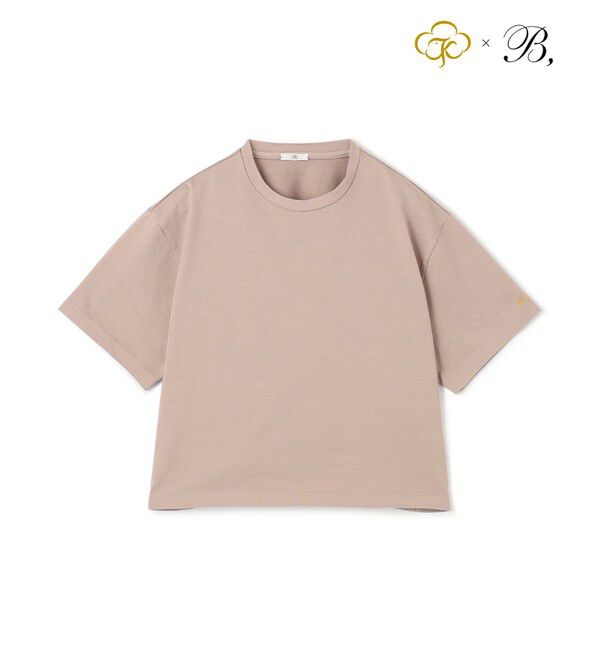 BEIGE,「Organic Cotton / Cropped Short Sleeve T トップス」|Tシャツ・カットソー|Taupe