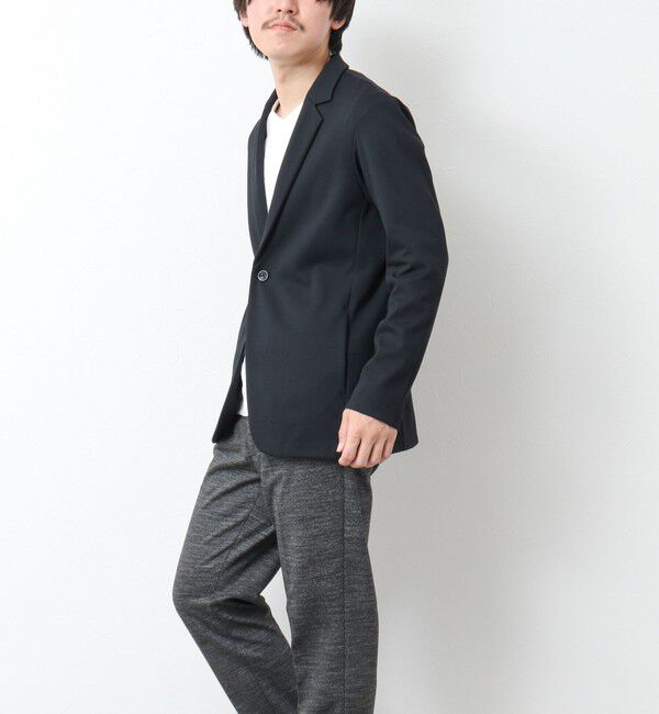 Stutostein「ハニカムジャガード テーラーカーディガン ジャケット」|テーラードジャケット|