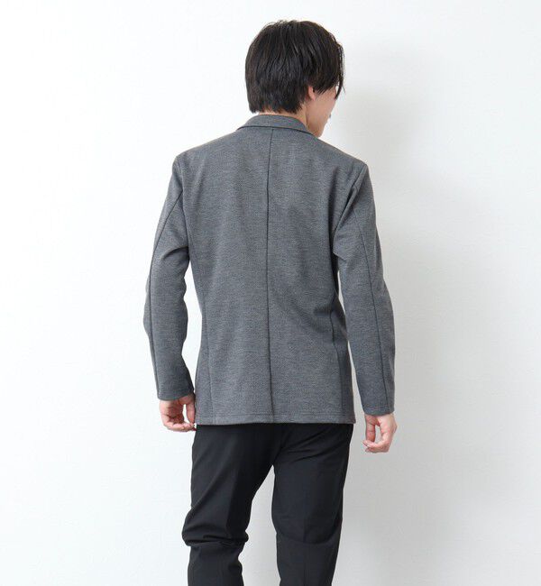 Stutostein「ハニカムジャガード テーラーカーディガン ジャケット」|テーラードジャケット|